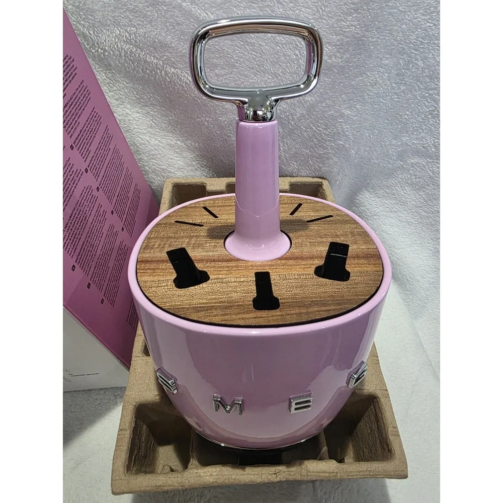 New SMEG Cutlery Caddy (Only Holder) Pastel Pink 50's Style Limited Edition Rare